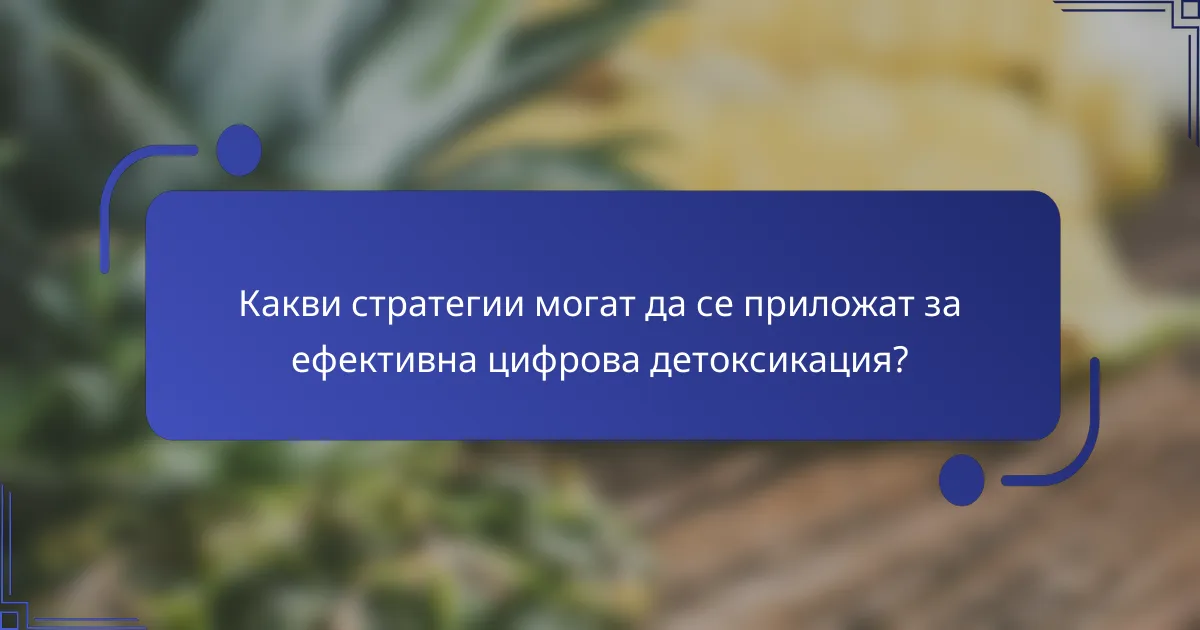 Какви стратегии могат да се приложат за ефективна цифрова детоксикация?